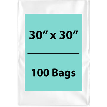 Clear Poly Bags 2 Mil size: 30 inch (width) X 30 inch (Height) Pack of 100 Bags